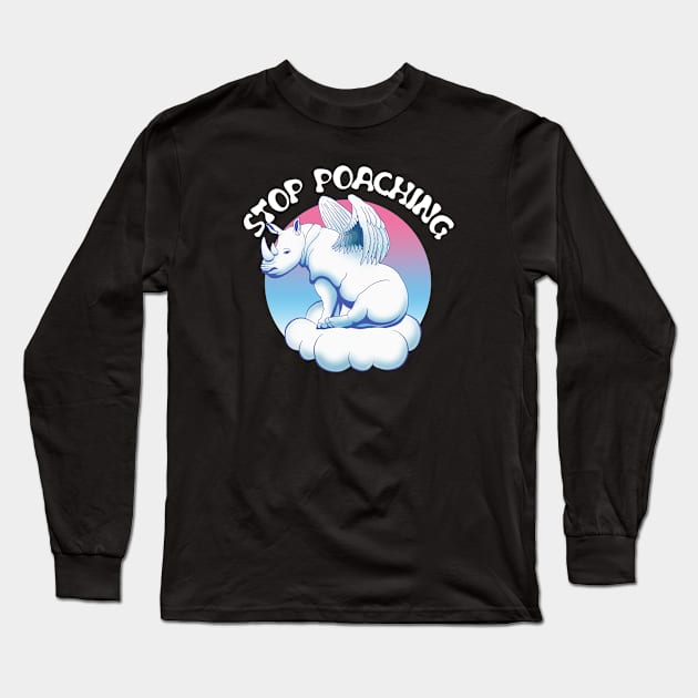 Stop Poaching Rhino Long Sleeve T-Shirt by TMBTM